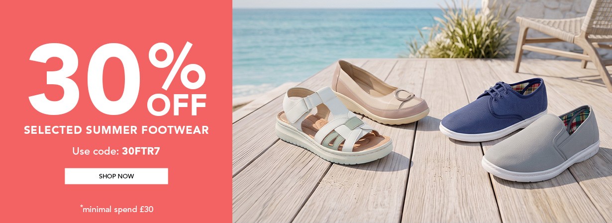 Save 30% off on selected summer footwear